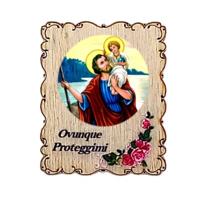 Calamita in legno cm. 4,5x3,5 - soggetti vari - confezione da 12 pezzi