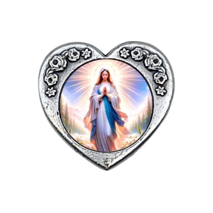 Calamita in metallo cuore cm. 3x3 - vari soggetti - confezione da 12 pezzi - immagine 4